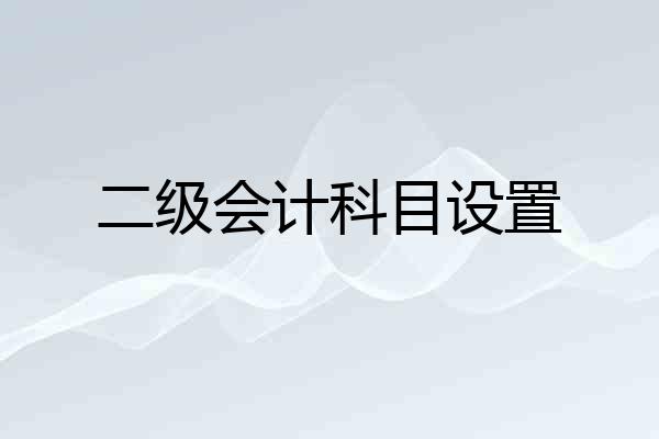 二级会计科目设置