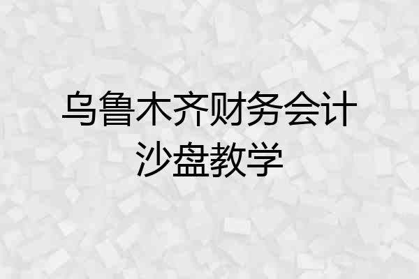 乌鲁木齐财务会计沙盘教学