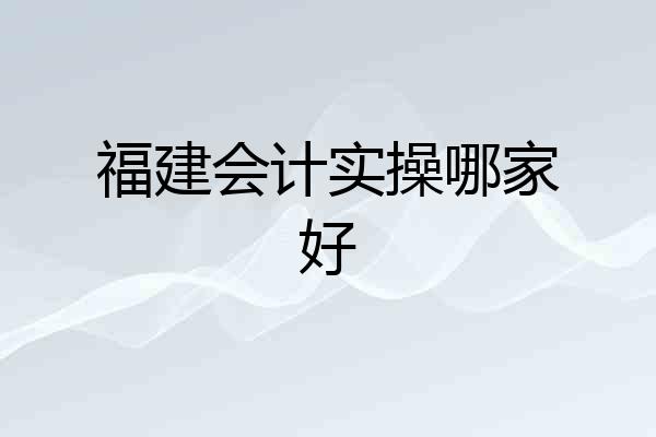 福建会计实操哪家好
