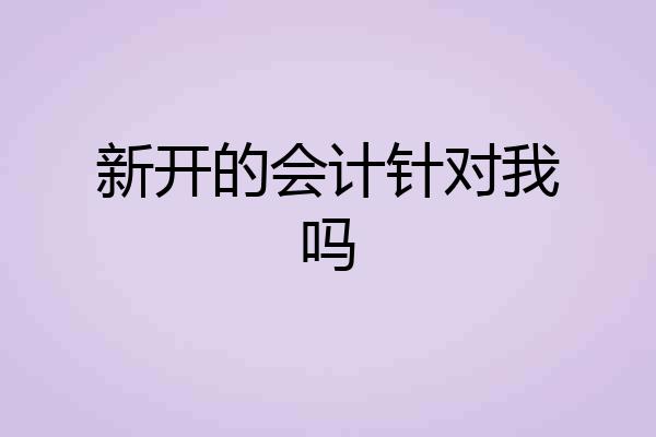 新开的会计针对我吗
