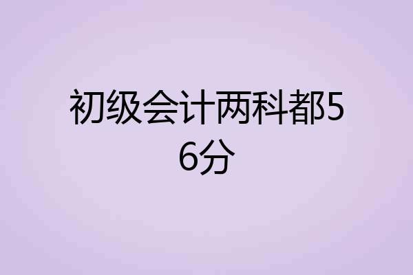 初级会计两科都56分