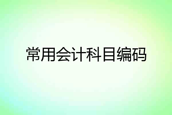 常用会计科目编码