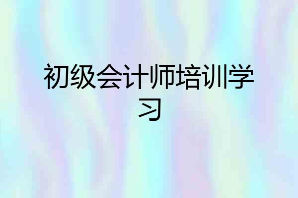 初级会计师培训学习
