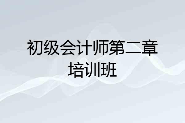 初级会计师第二章培训班