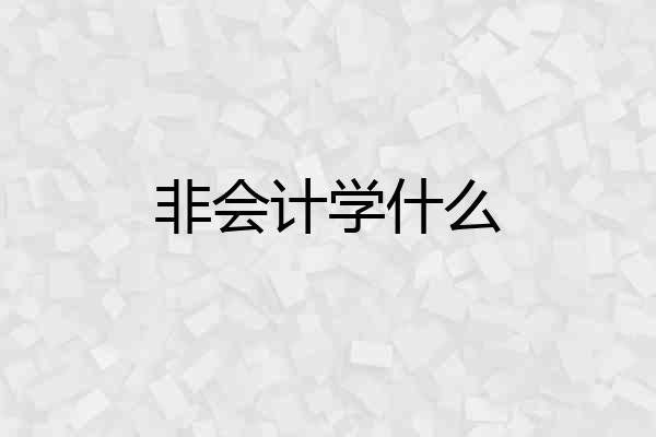 非会计学什么