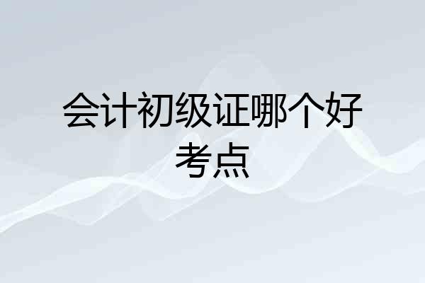会计初级证哪个好考点