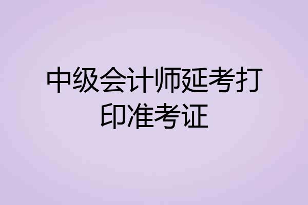 中级会计师延考打印准考证