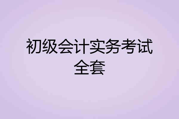 初级会计实务考试全套
