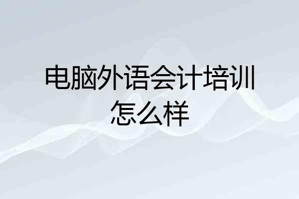 电脑外语会计培训怎么样