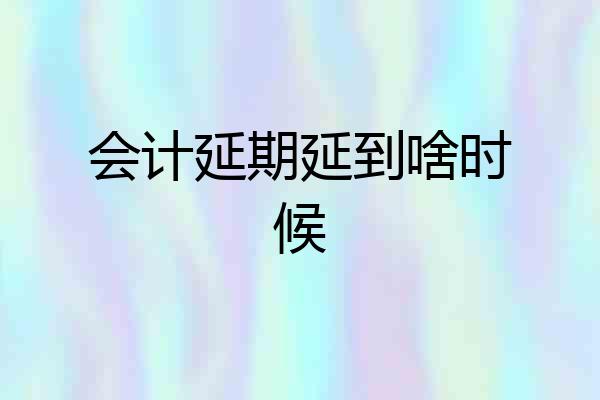 会计延期延到啥时候