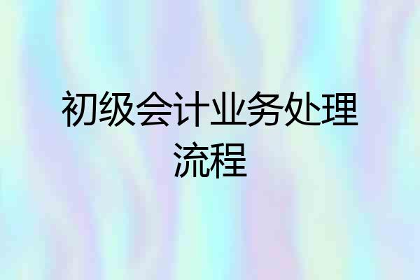 初级会计业务处理流程