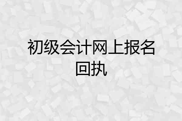 初级会计网上报名回执