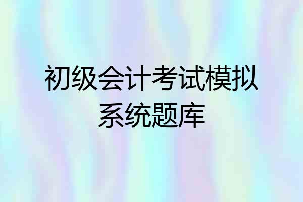 初级会计考试模拟系统题库