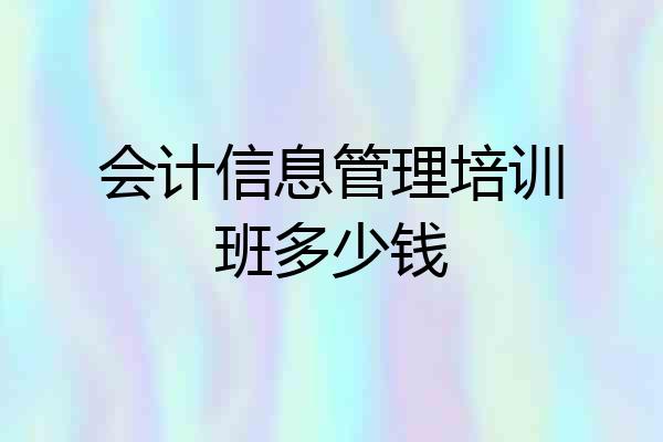 会计信息管理培训班多少钱