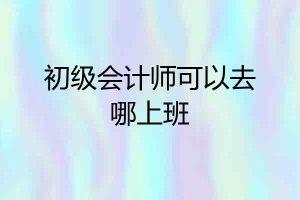 初级会计师可以去哪上班