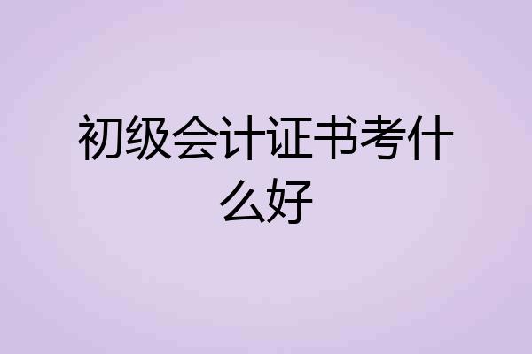 初级会计证书考什么好