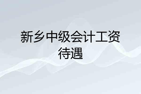 新乡中级会计工资待遇