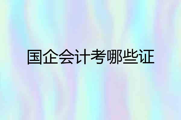 国企会计考哪些证