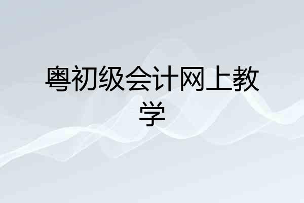 粤初级会计网上教学