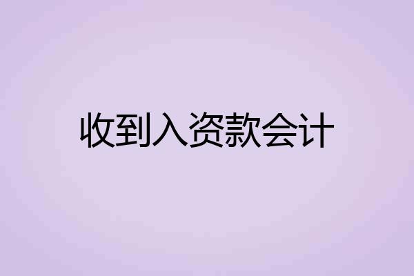 收到入资款会计