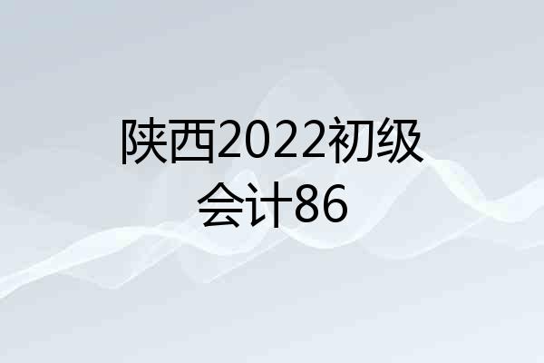 陕西2022初级会计86