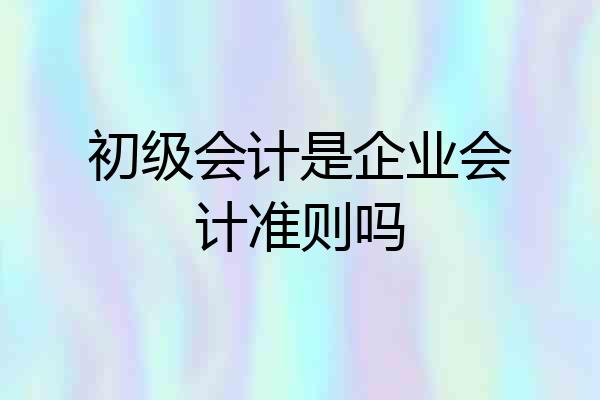 初级会计是企业会计准则吗