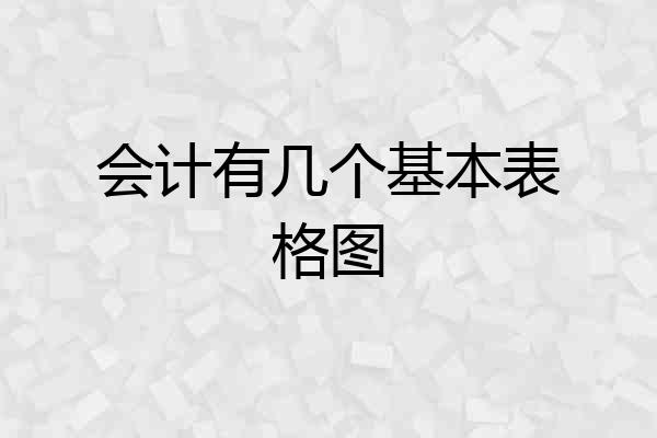 会计有几个基本表格图