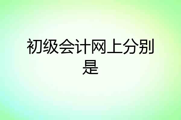 初级会计网上分别是