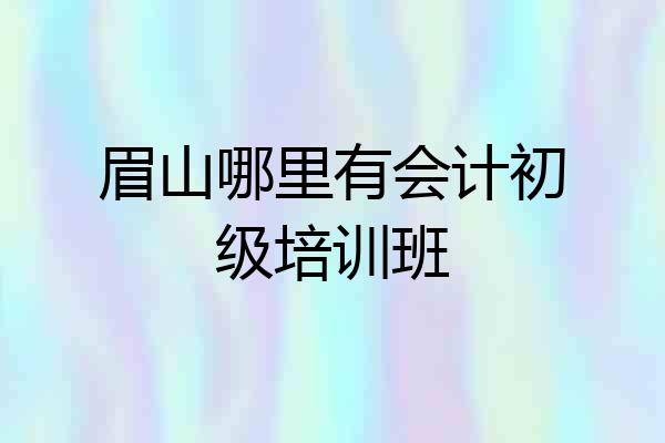 眉山哪里有会计初级培训班