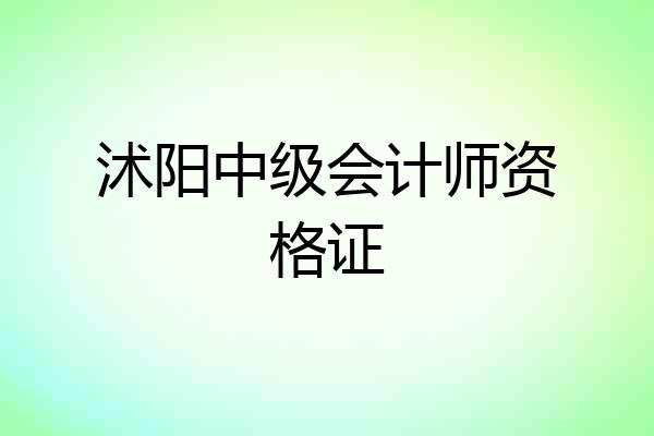 沭阳中级会计师资格证