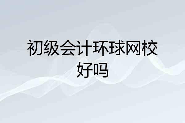 初级会计环球网校好吗