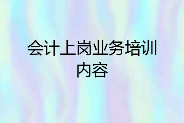 会计上岗业务培训内容