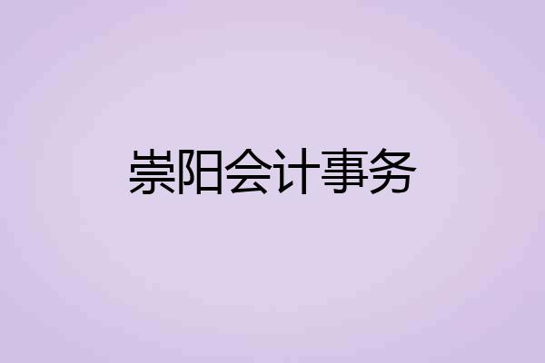 崇阳会计事务