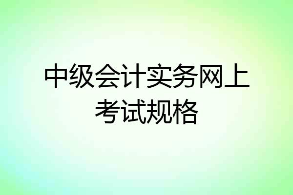 中级会计实务网上考试规格