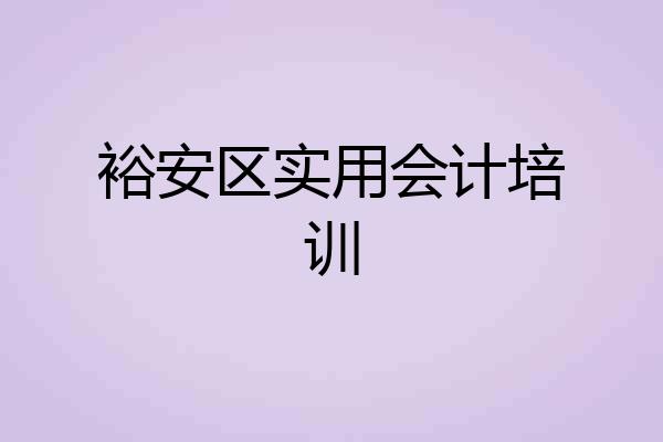 裕安区实用会计培训