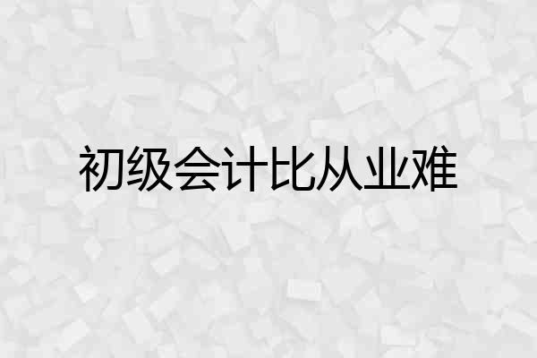 初级会计比从业难