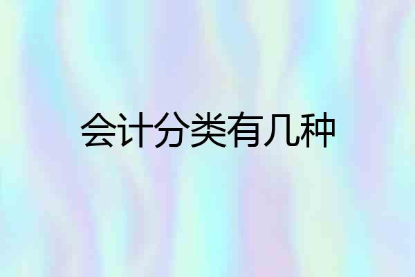会计分类有几种