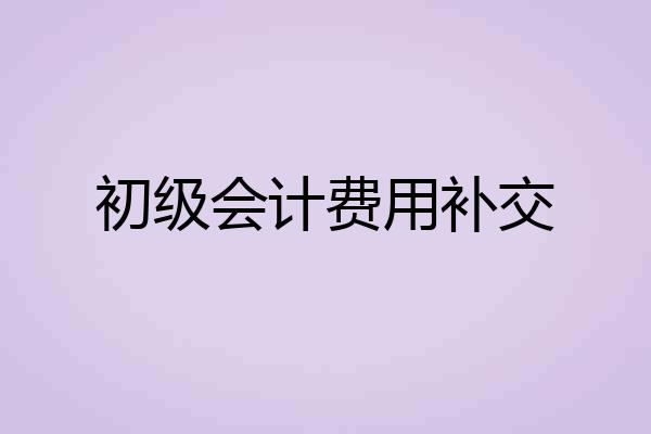 初级会计费用补交