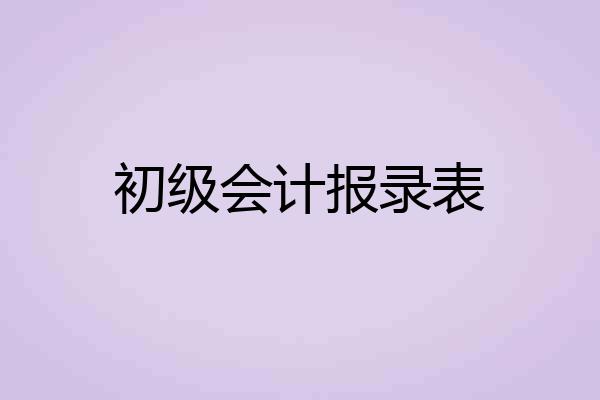 初级会计报录表