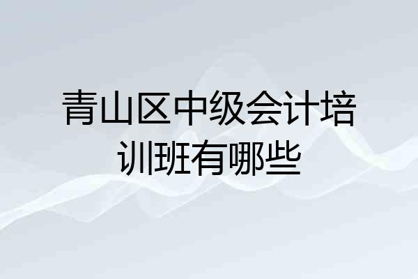 青山区中级会计培训班有哪些
