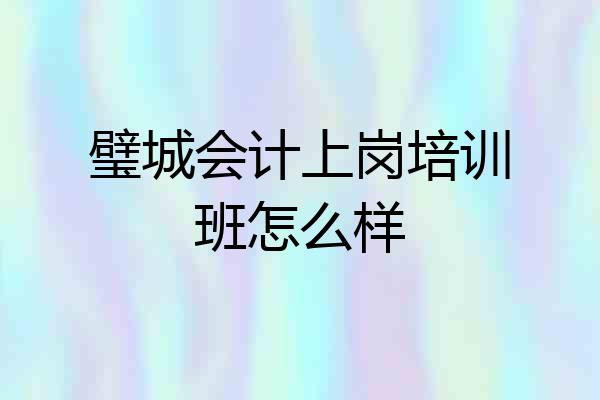 璧城会计上岗培训班怎么样
