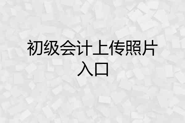 初级会计上传照片入口