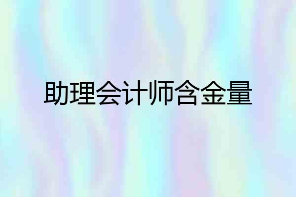 助理会计师含金量