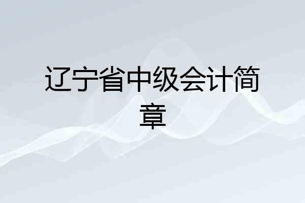 辽宁省中级会计简章