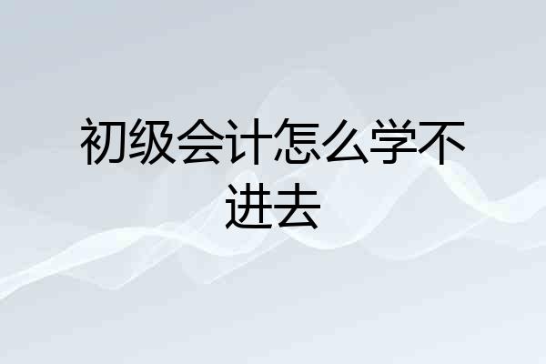 初级会计怎么学不进去