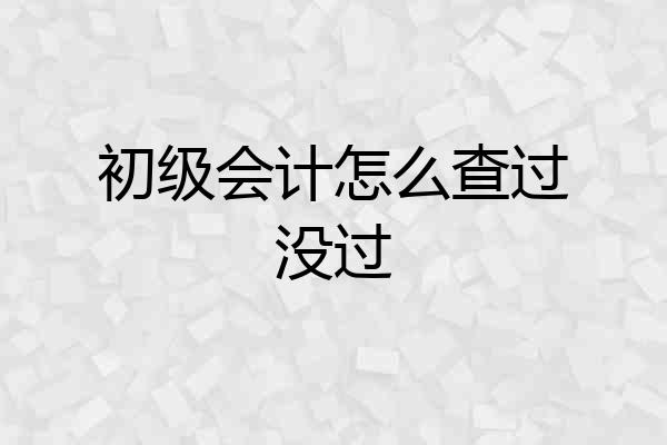 初级会计怎么查过没过