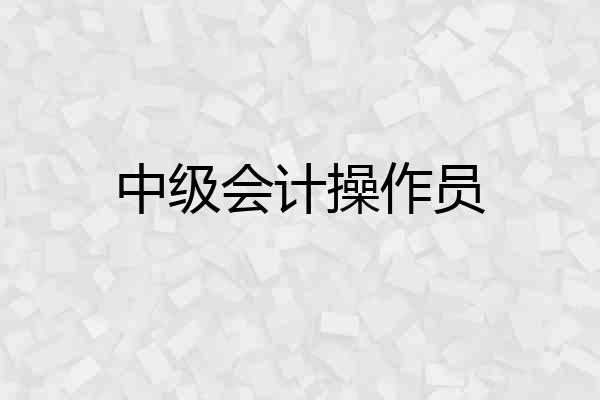中级会计操作员