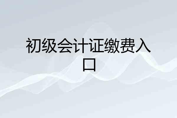 初级会计证缴费入口