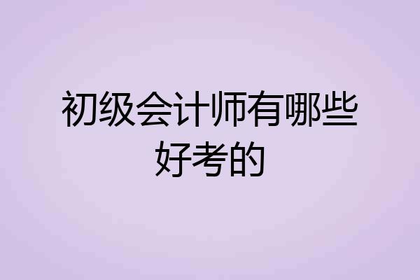 初级会计师有哪些好考的