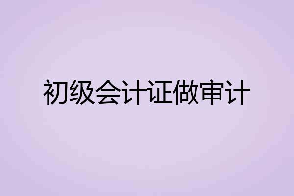 初级会计证做审计
